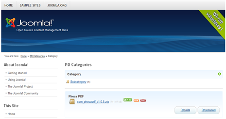 Phoca Download - Category View - Joomla! 1.6