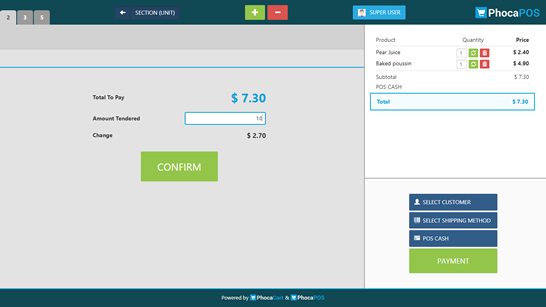 Phoca POS - POS Cash payment plugin