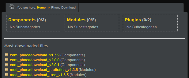 Phoca Download Categories View