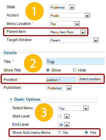 Phoca Template Parameters